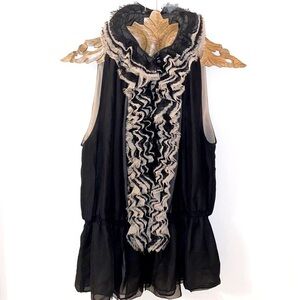 NEIMAN MARCUS Robert Rodriguez for Target Ruffle Chiffon Sleeveless Peplum Top